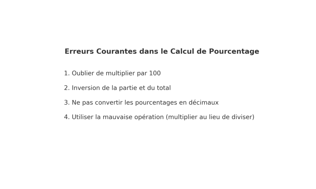 erreurs courantes que les gens font lors du calcul des pourcentages 